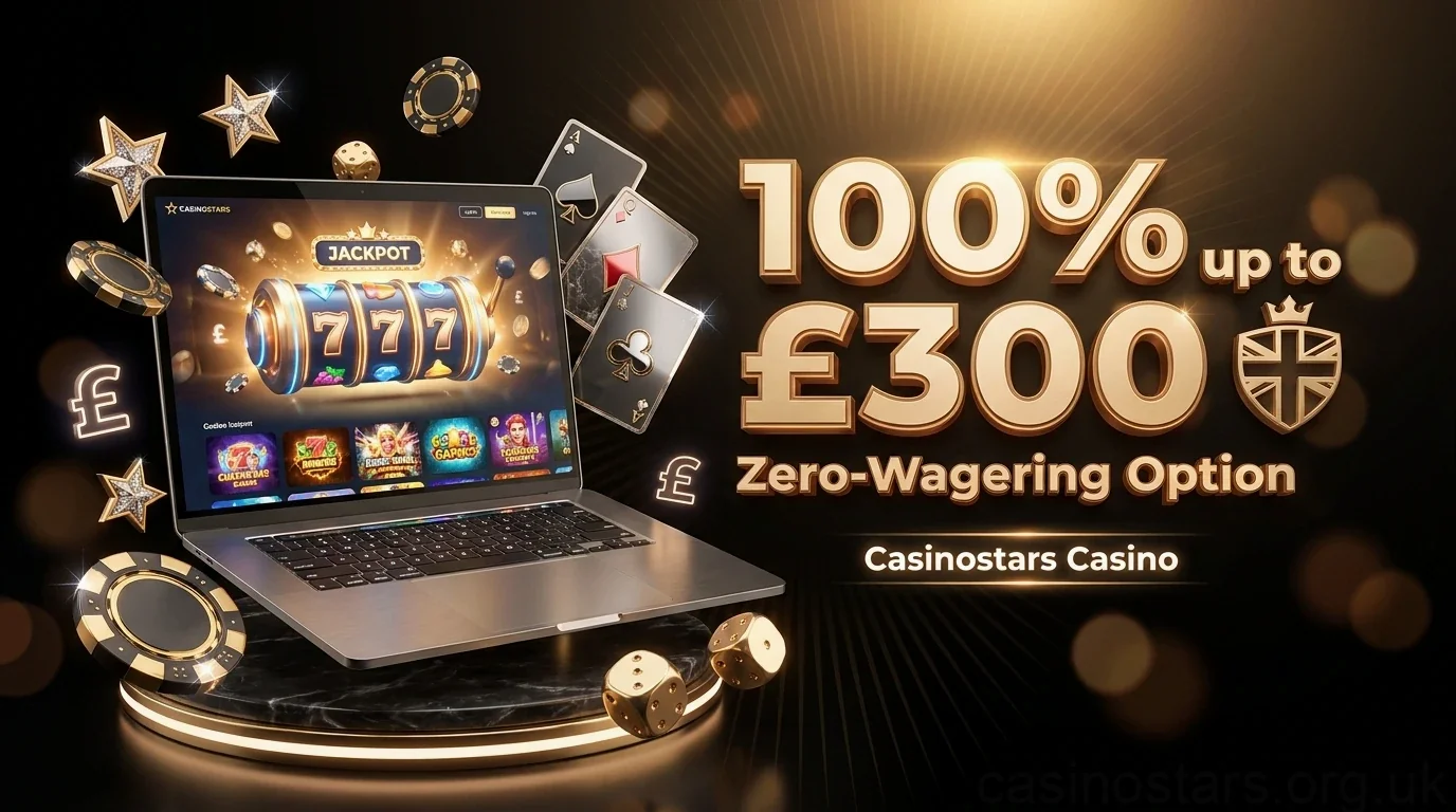 100% up to £300Zero-Wagering Option